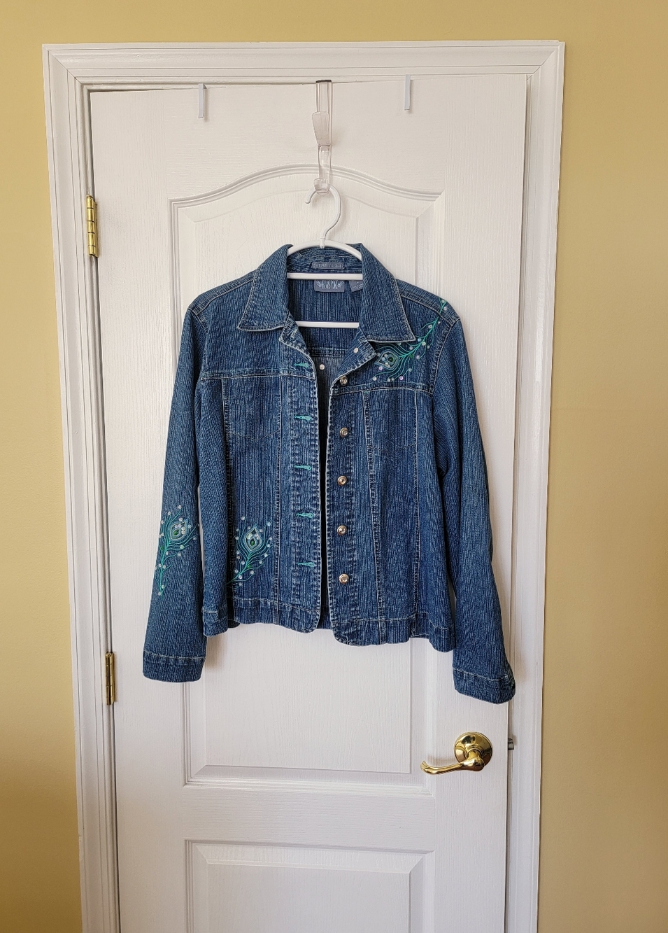 NWOT...Embellished Blue Denim Jacket